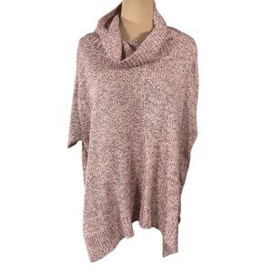 Alya Sweater Short Sleeve Cowl Neck Size M/L Pink Marled